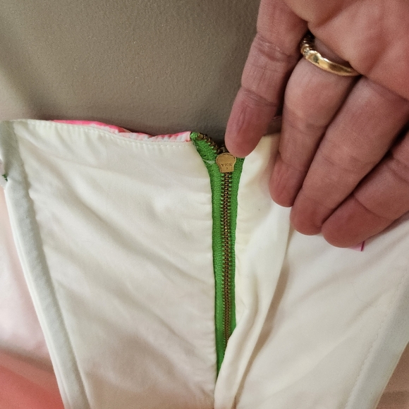 Lilly Pulitzer peplum strapless mini dress,pink/white checkers, women's s. - Picture 4 of 4